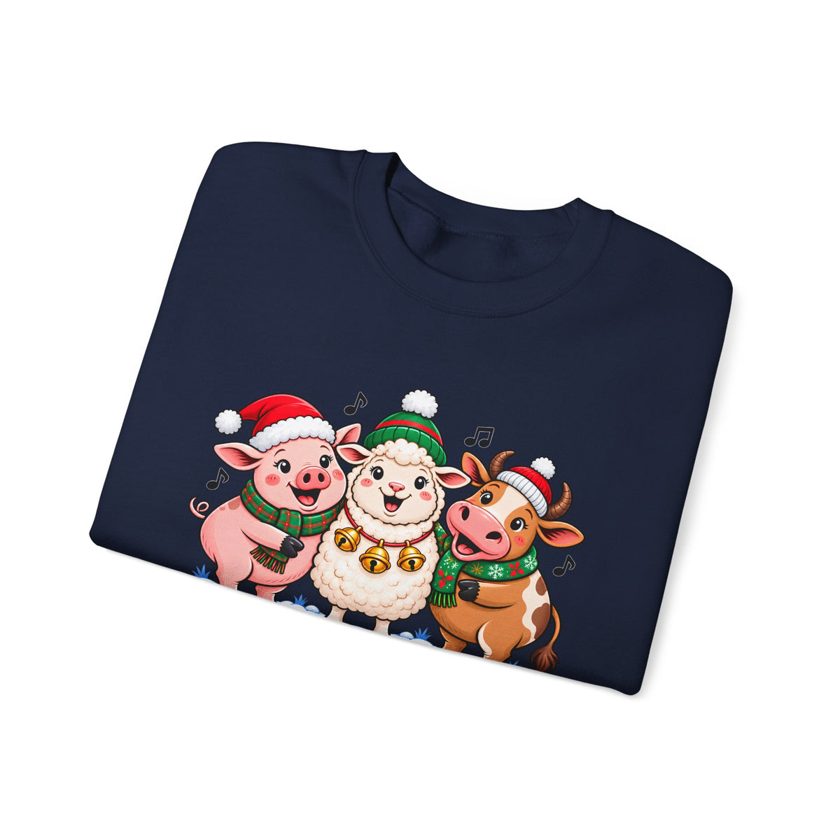 Christmas Farm Animal Friends Sweatshirt, Cute Holiday Crewneck - 14560