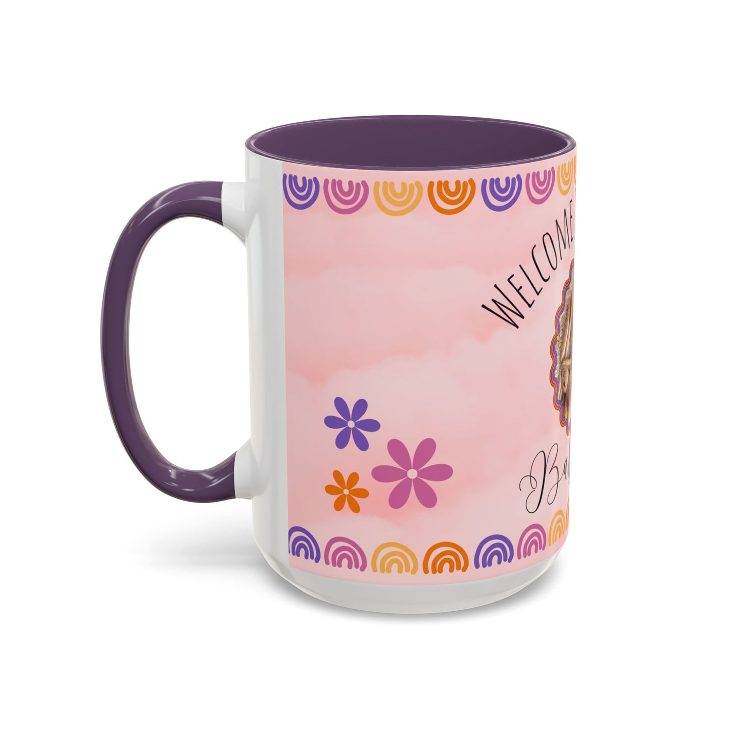 Welcome to the World, Baby Girl, Photo Customizable - Accent Coffee Mug (11, 15oz) - 11074