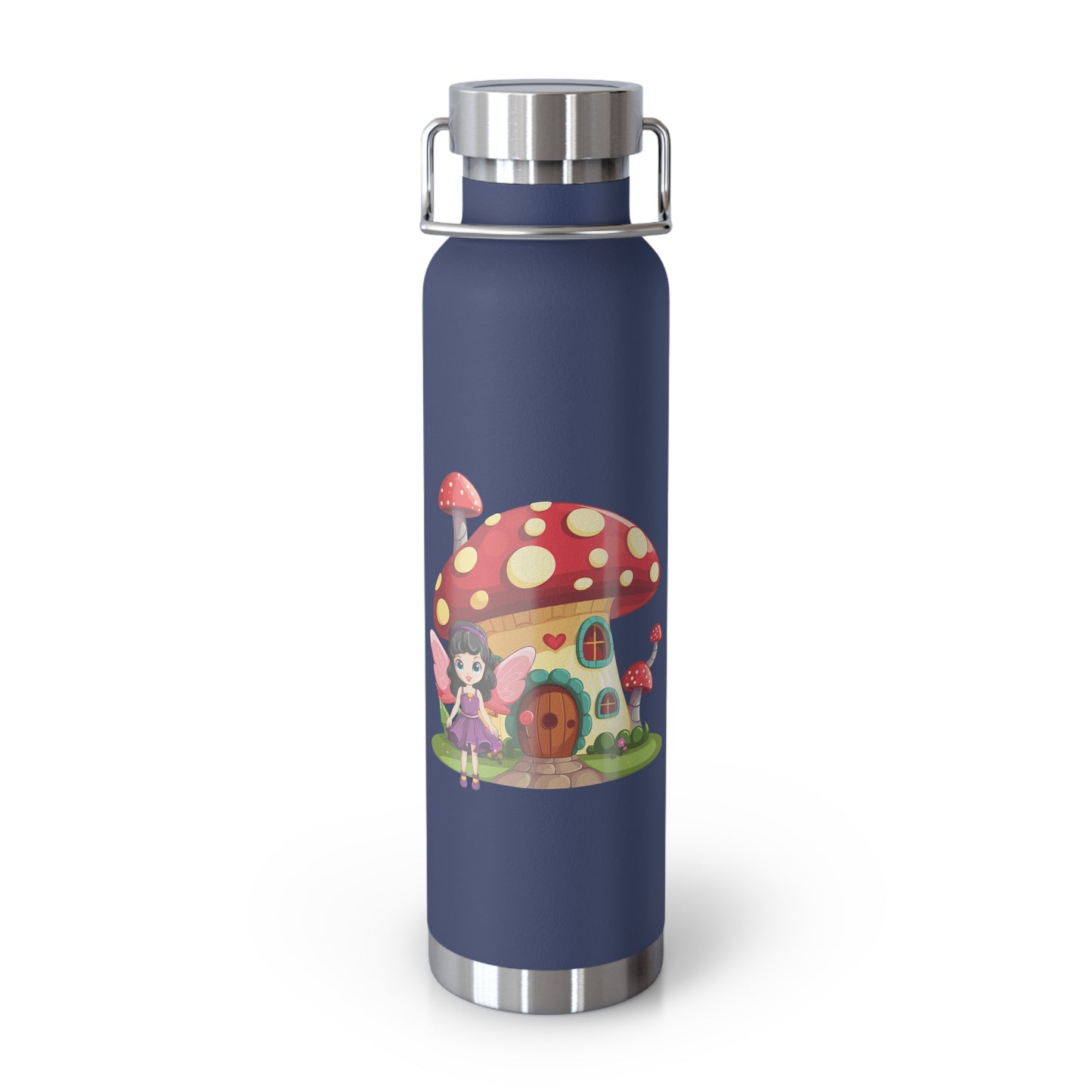 Fairy Mushroom House - Copper Vacuum Insulated Bottle, 22oz