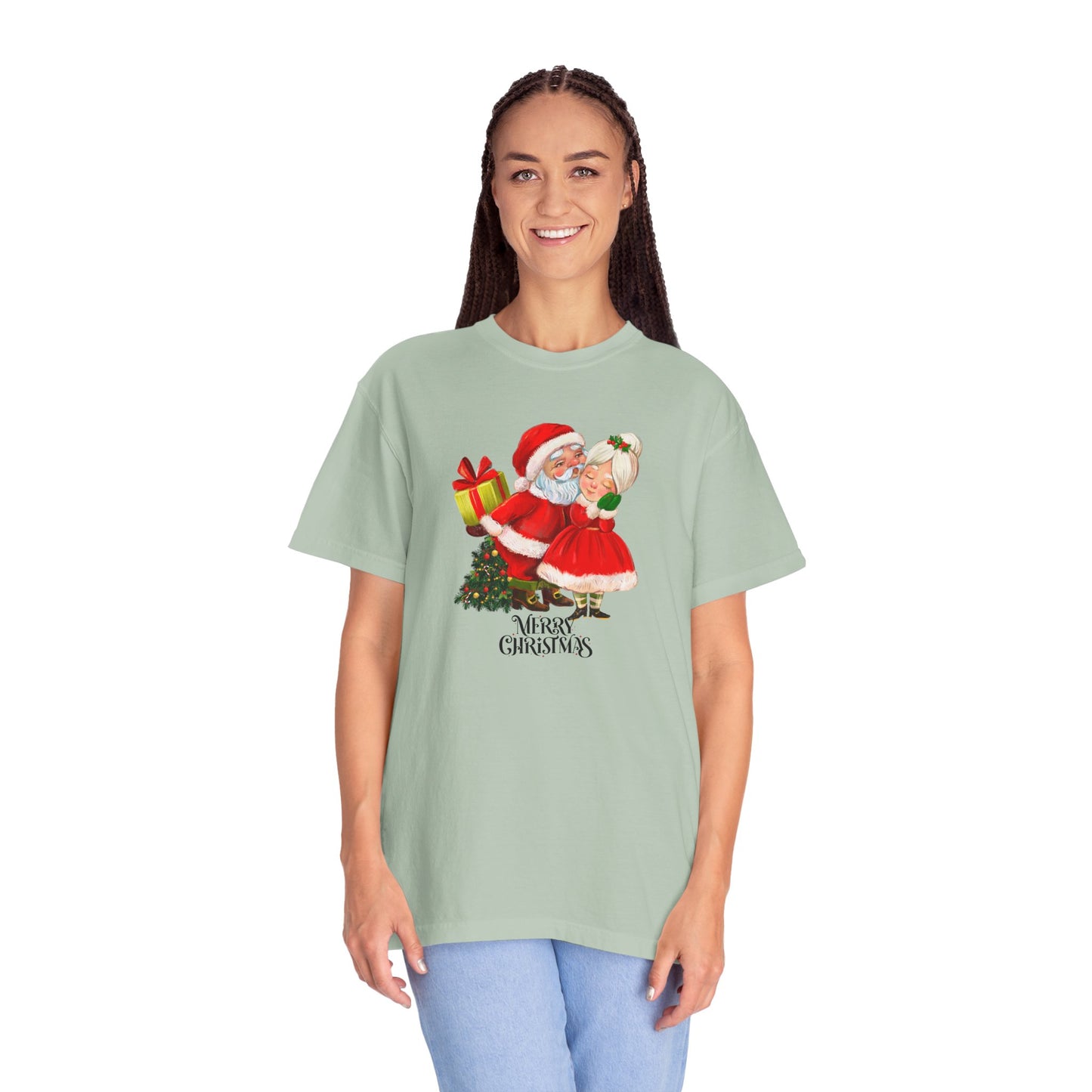 Santa & His Partner - Unisex Garment-Dyed T-shirt - 10025