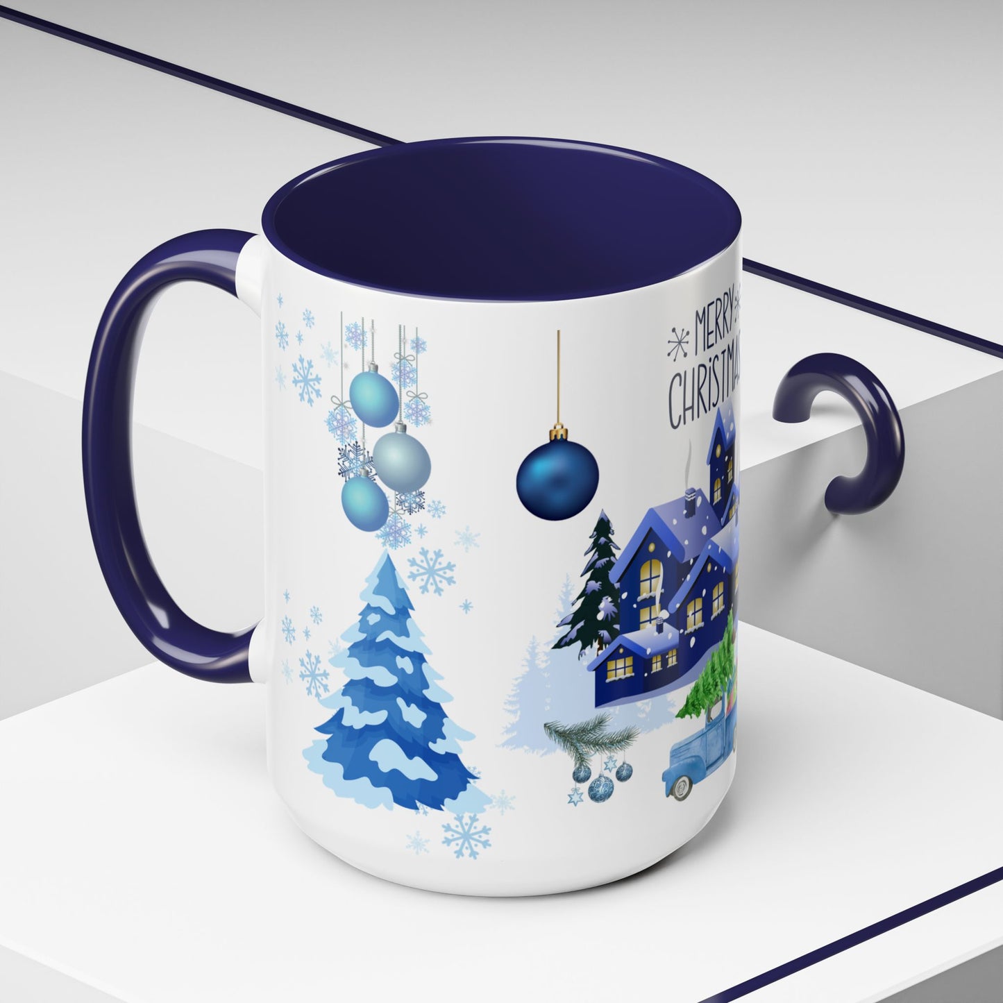 Blue Christmas - Accent Coffee Mug (11, 15oz)