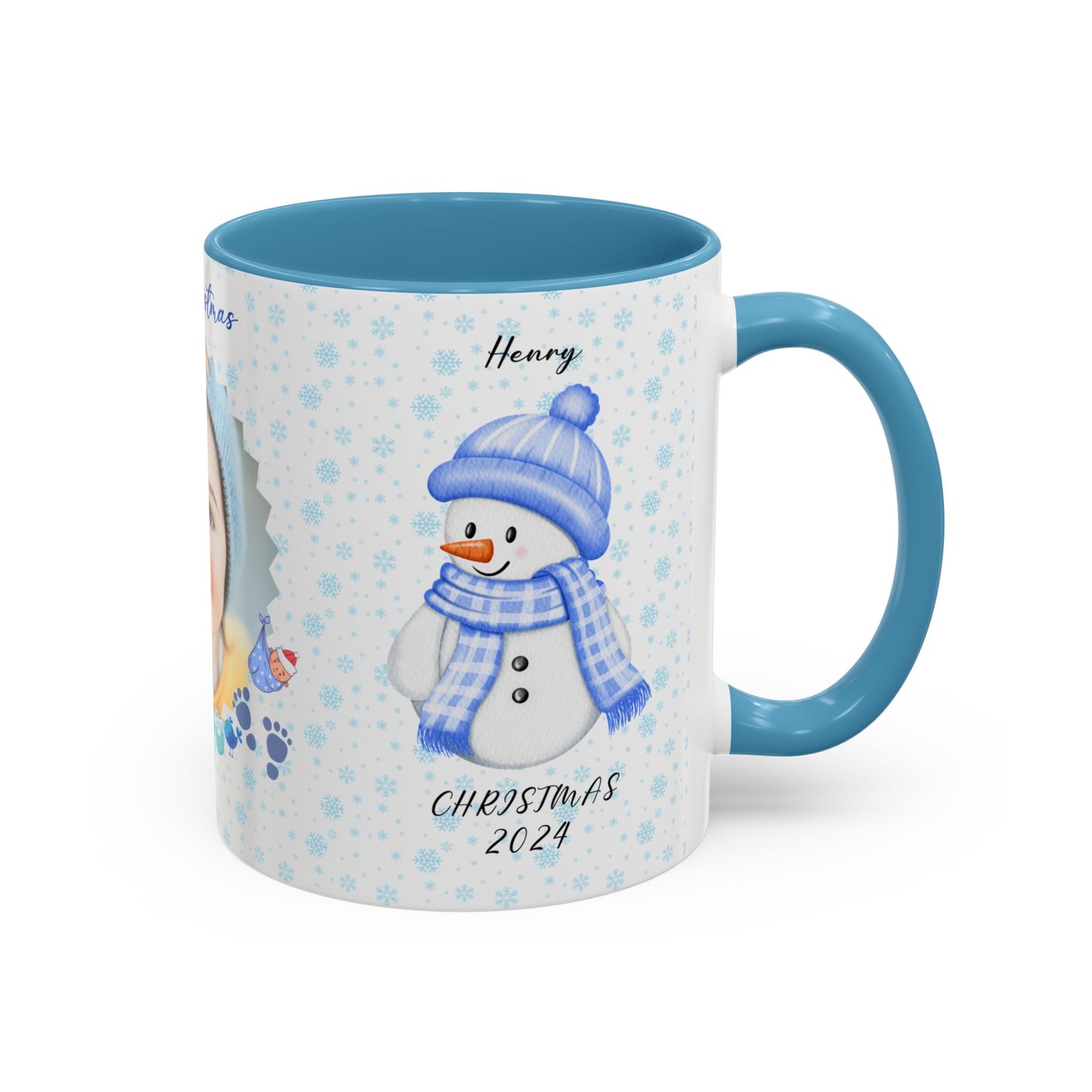 First Christmas, Baby boy, Customizable - Accent Coffee Mug (11, 15oz) - 10002