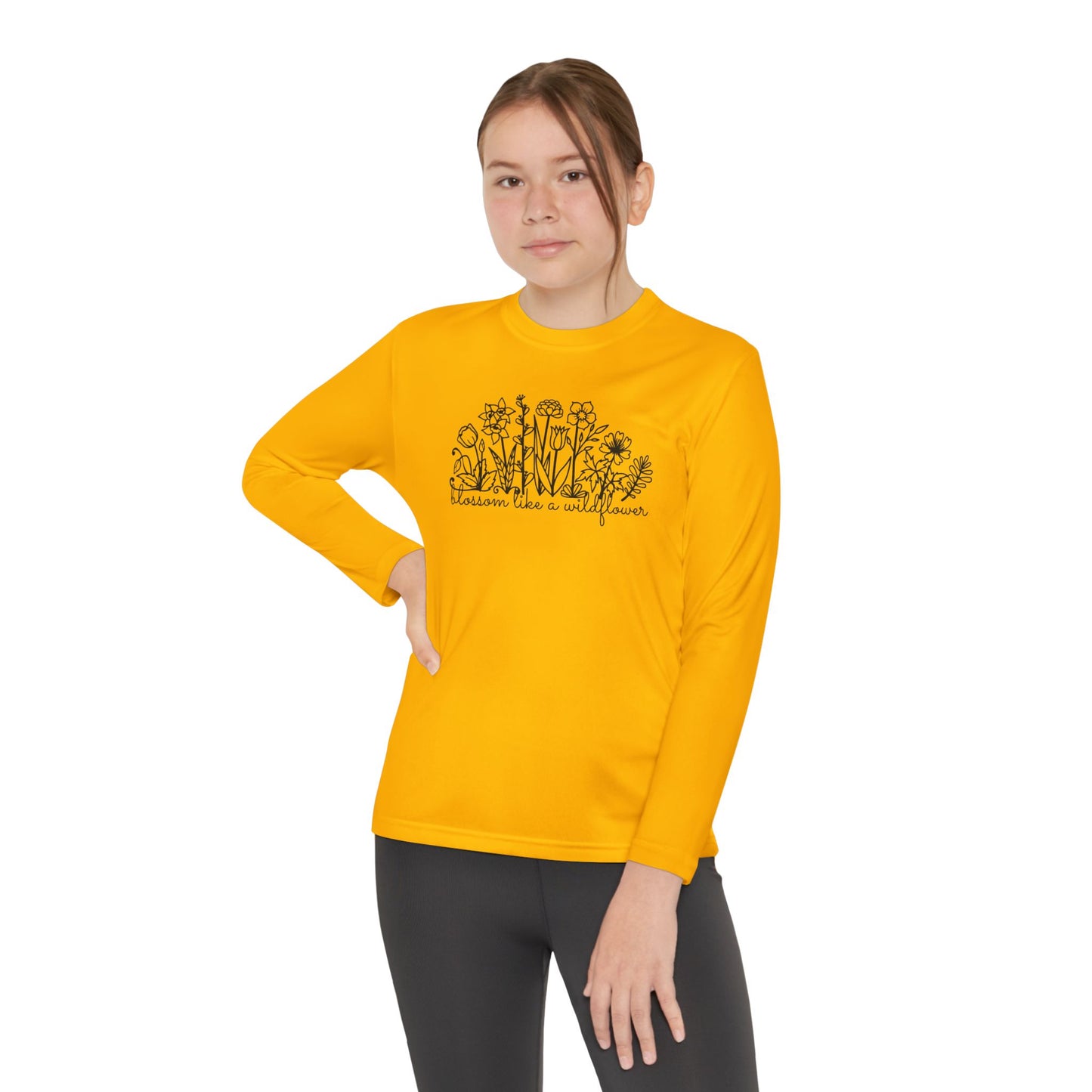 Blossom Like A Wildflower - Youth Long Sleeve Competitor Tee - 10104