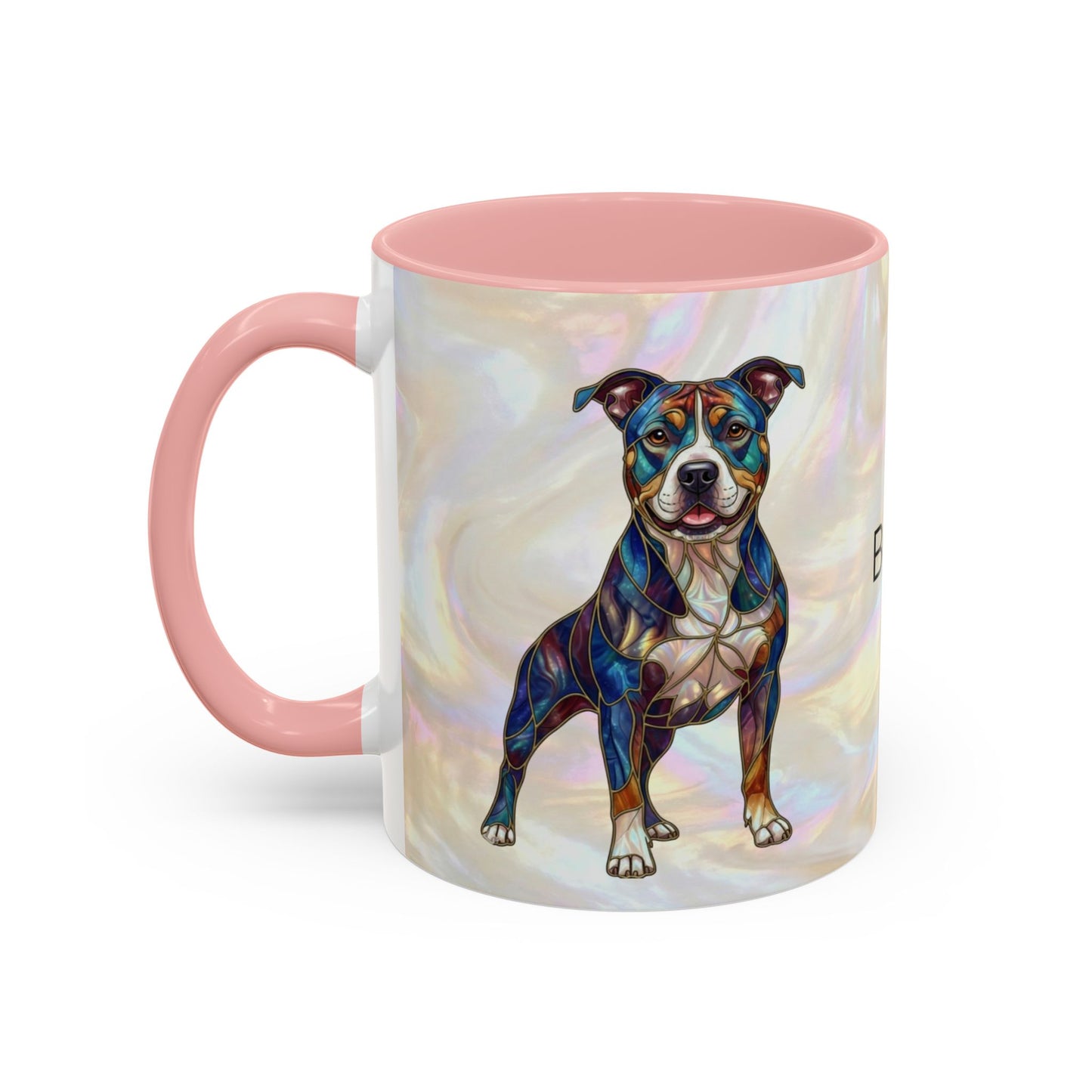 Pitbull Dog Accent Coffee Mug — Stained Glass Design (11/15oz) - 14536