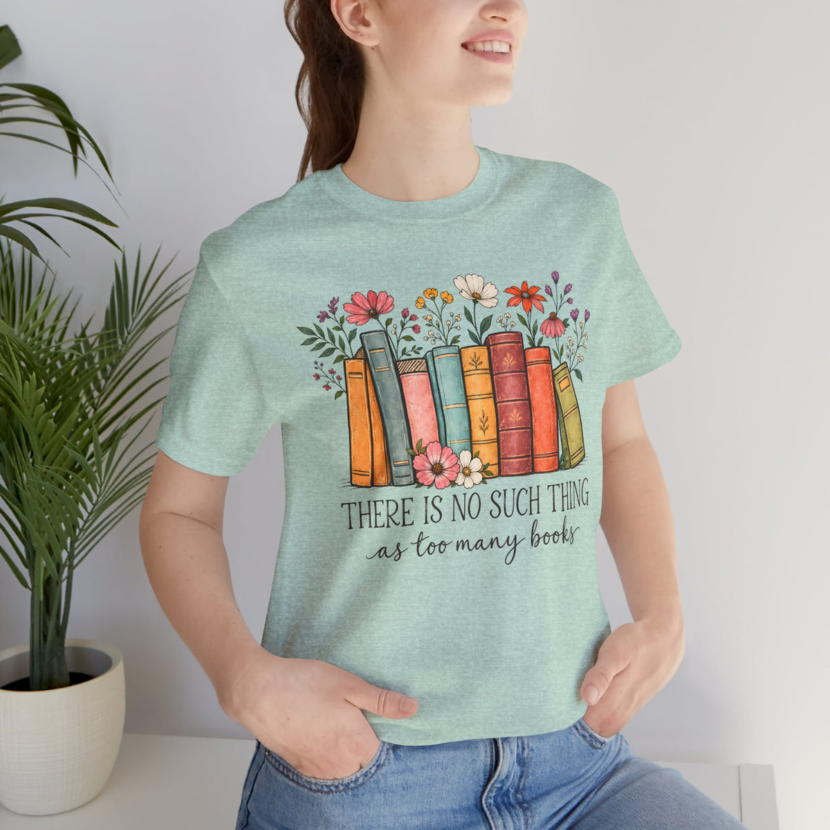 Book Lover T-Shirt,  Vintage Floral Bookshelf Tee - 14524