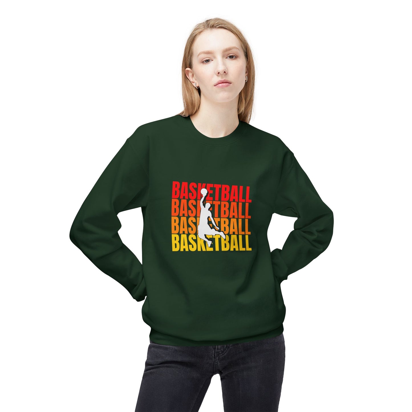 Basketball - Unisex Midweight Softstyle Fleece Crewneck Sweatshirt - 10678