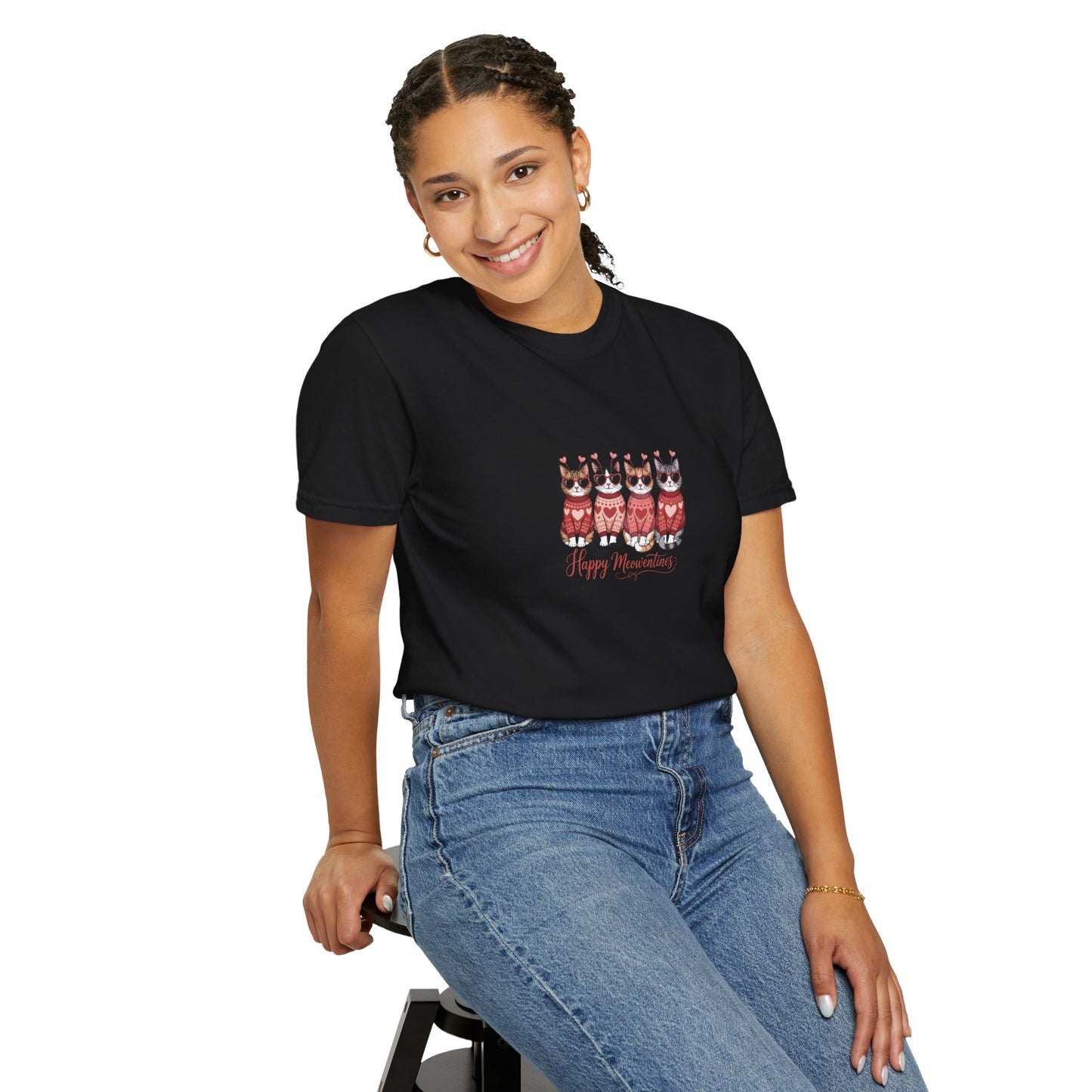 Happy Meowentine’s Cat T-Shirt – Valentine Gift for Cat Lovers - 14742