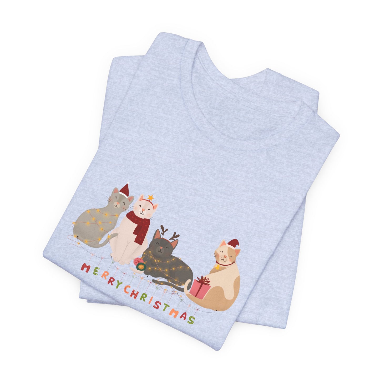 Cats, Merry Christmas - Unisex Jersey Short Sleeve Tee - 10283