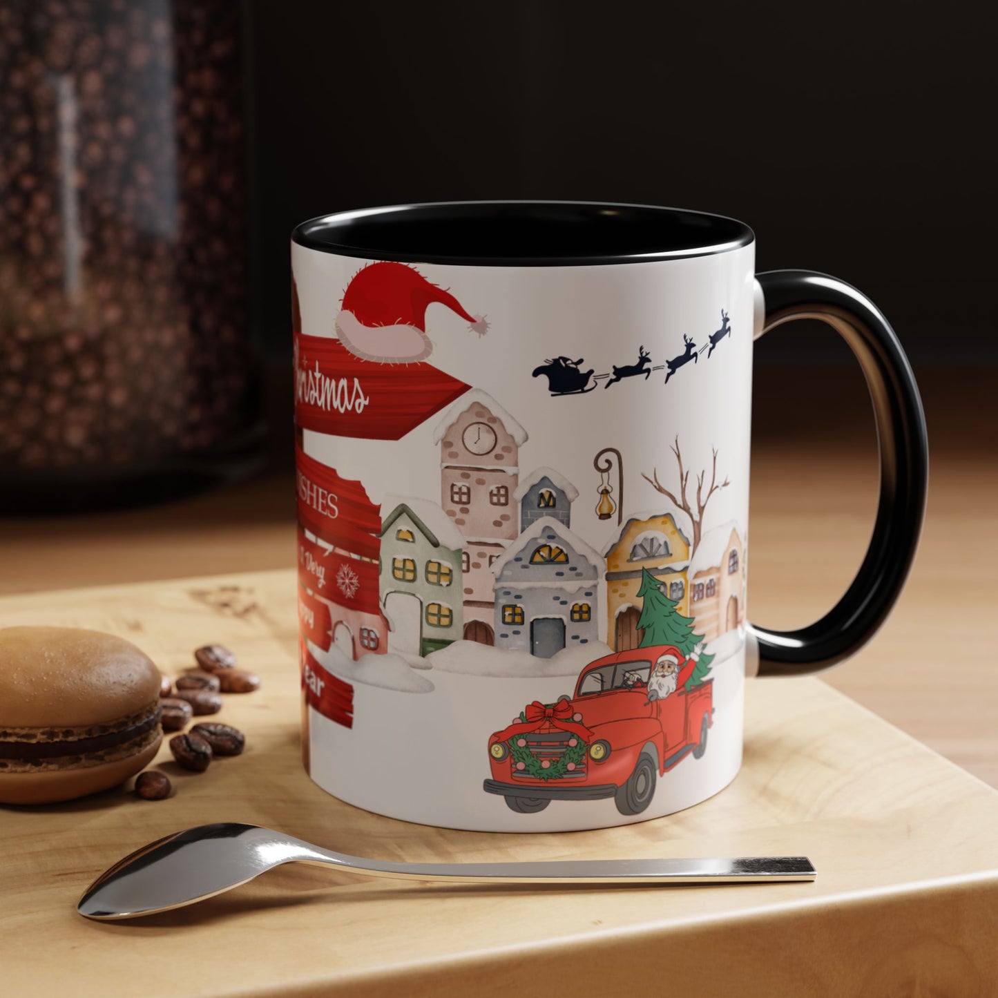 Merry Christmas - Accent Coffee Mug (11, 15oz)