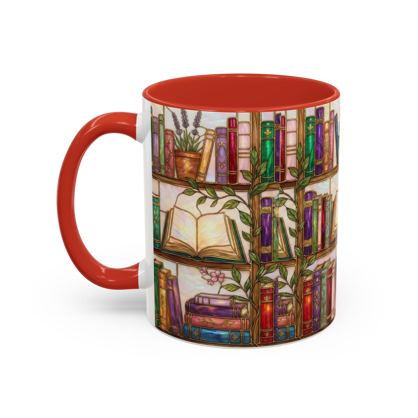 Bookish Accent Coffee Mug — Stained Glass Design (11/15 oz) - 14528