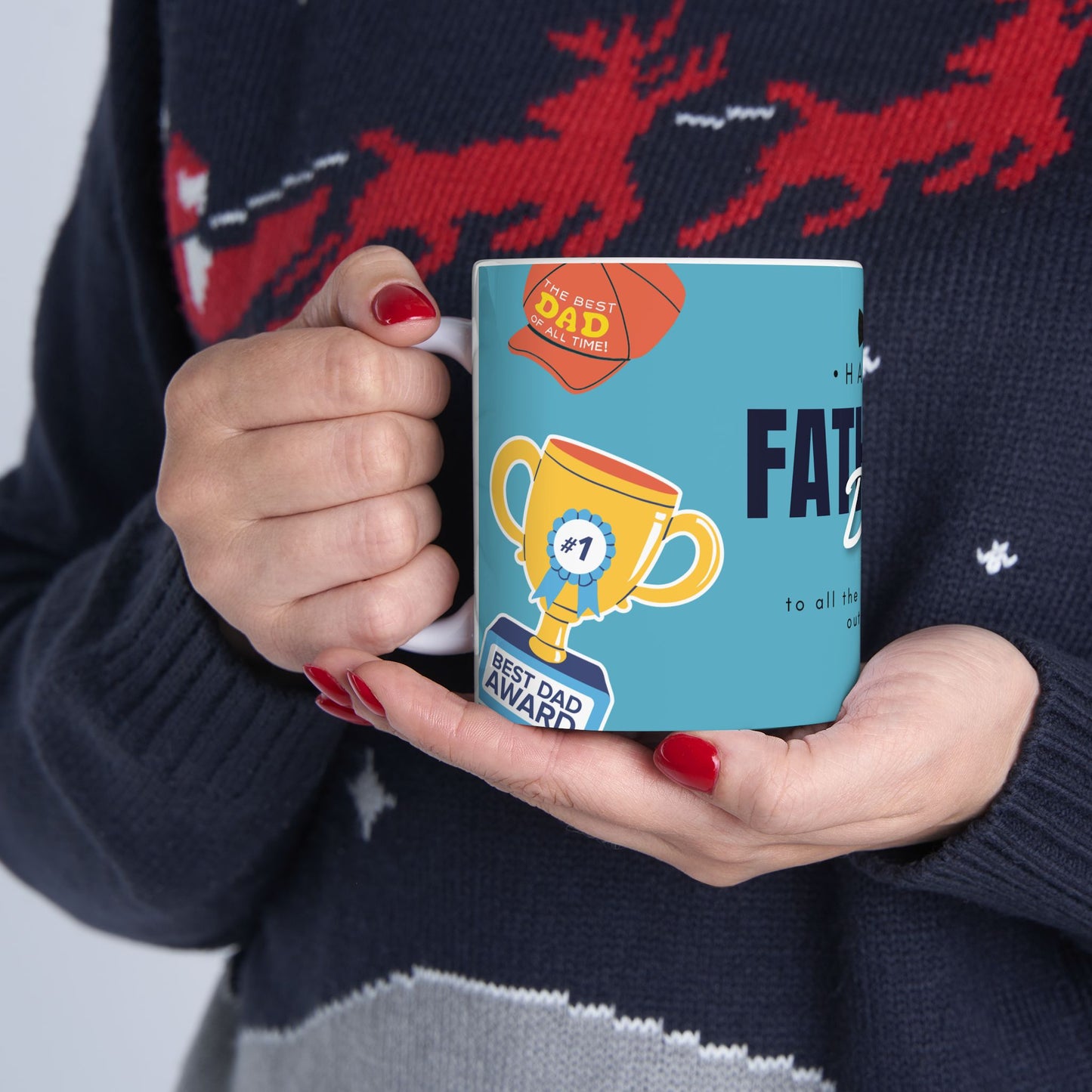 Happy Father's Day Ceramic Mug | Gift for Dads | Unique Coffee Cup | Best Dad Award Mug | Father's Day Present - 14007