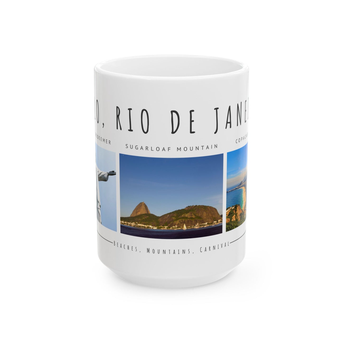 Hello Rio de Janeiro, Ceramic Mug - Explore Iconic Landmarks, Perfect Gift for Travelers & Adventurers - 12010