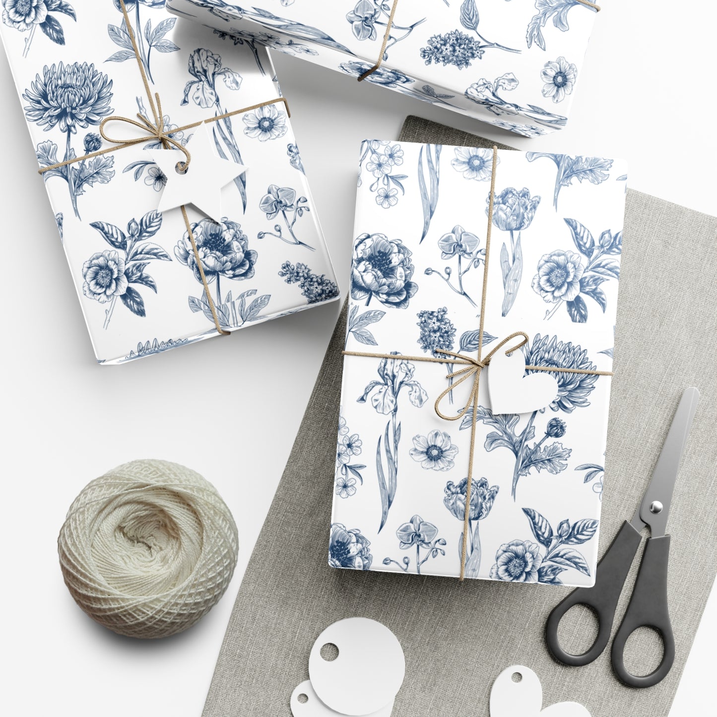Blue Flowers - Gift Wrap Papers - 10313
