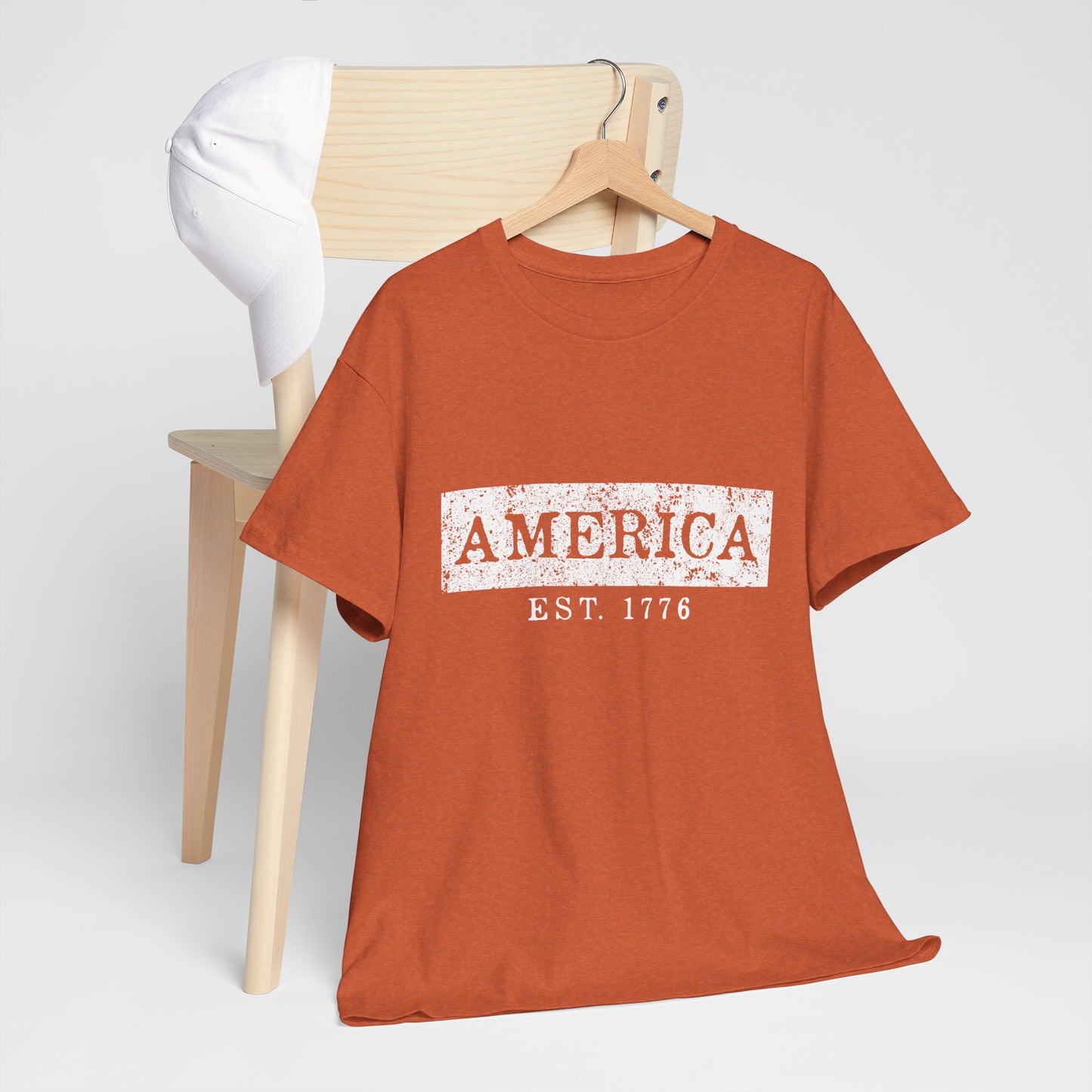 Patriotic Unisex Tee - America EST 1776, Vintage Style Shirt, Independence Day Gift, Casual Wear, Gifts for Him/Her - 13736