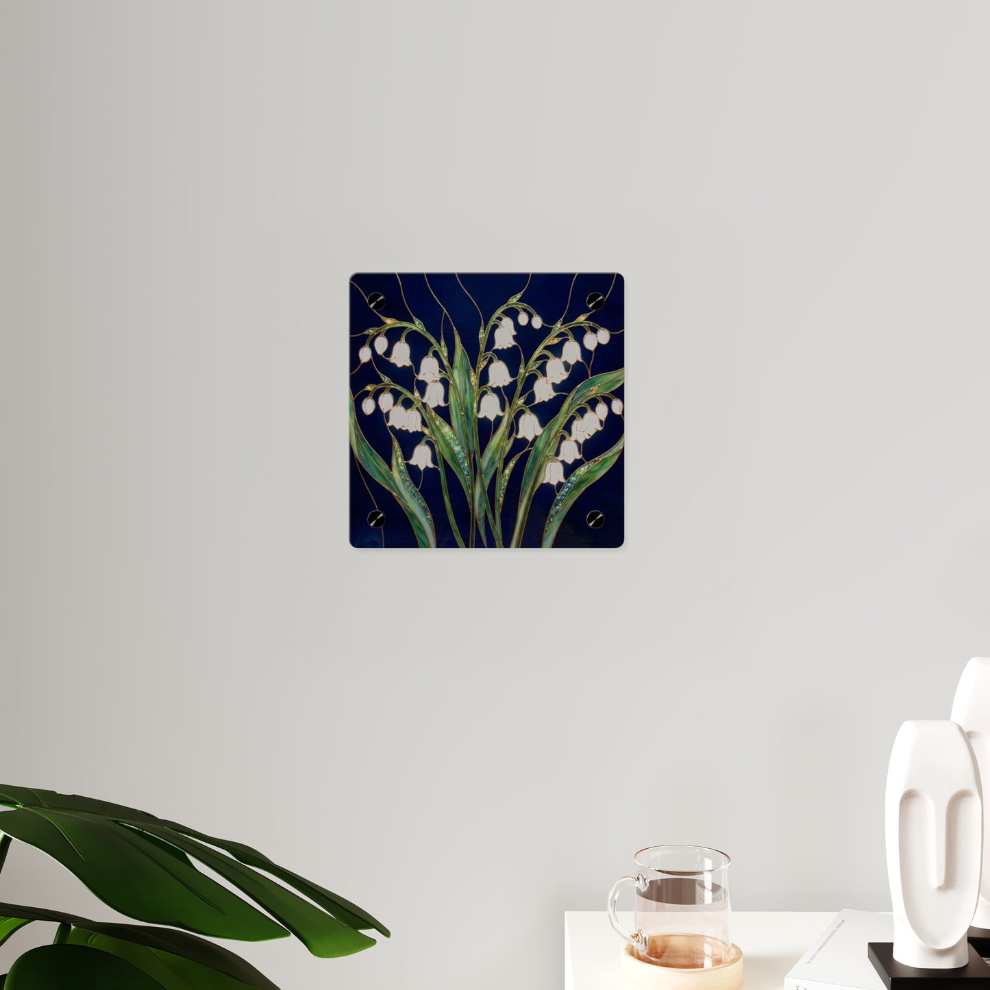 Lily of the Valley Acrylic Wall Art Panel — Botanical Floral Home Decor - 14603