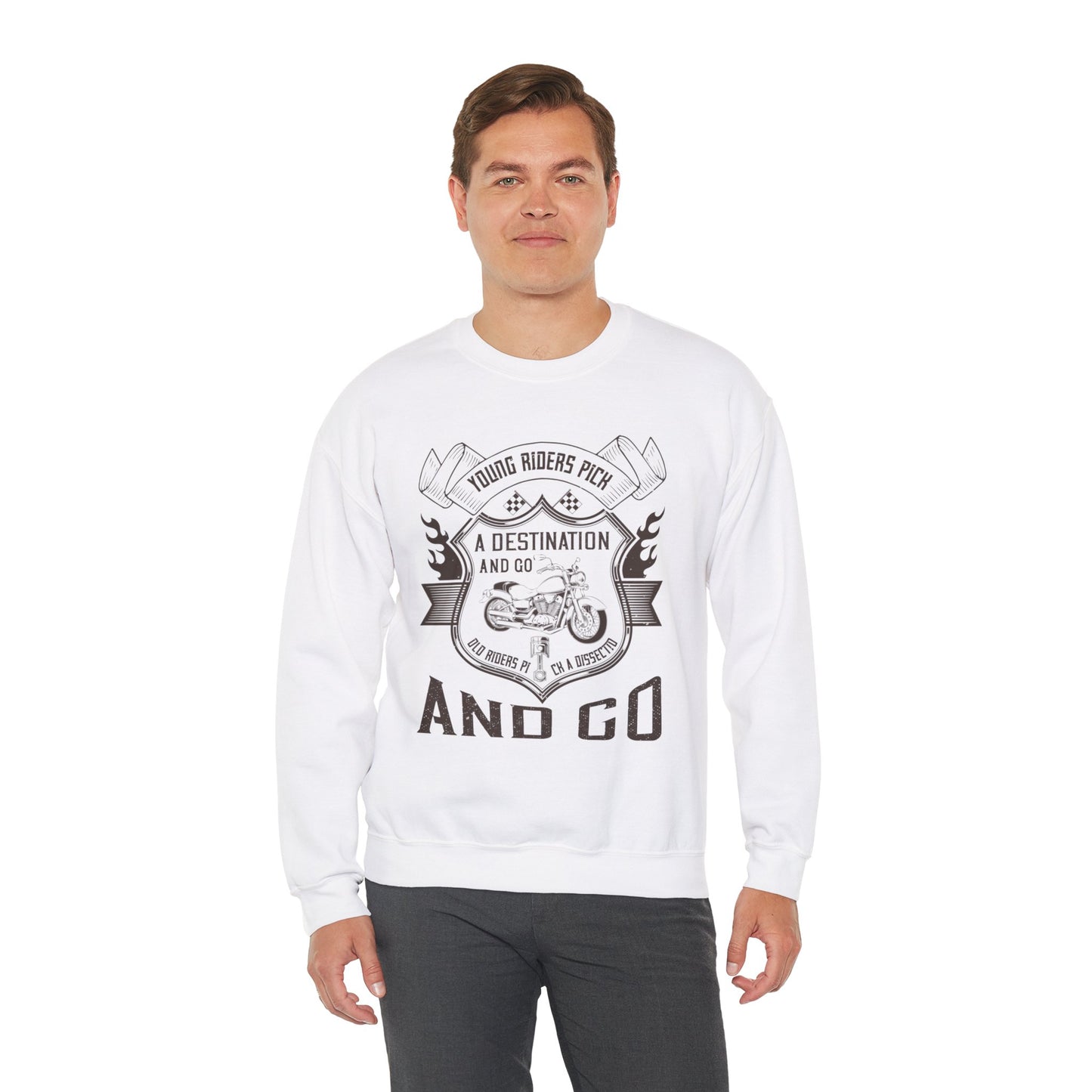 Young Riders Pick a Destination and Go, Old Riders Pick a Dissection and Go - Unisex Heavy Blend™ Crewneck Sweatshirt