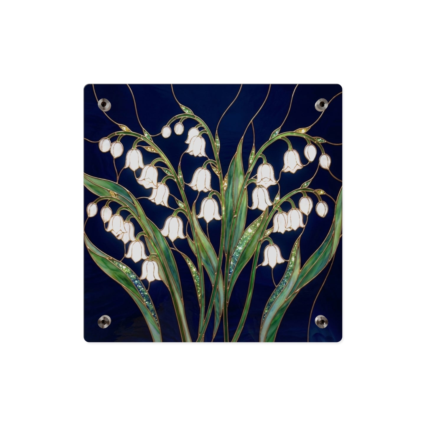 Lily of the Valley Acrylic Wall Art Panel — Botanical Floral Home Decor - 14603