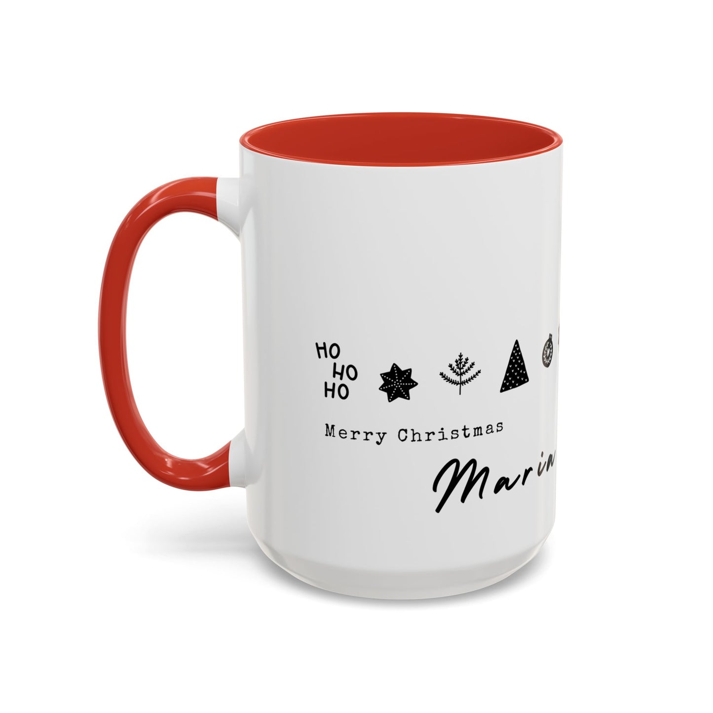 Hohoho, Merry Christmas, Maria, Name Customizable - Accent Coffee Mug (11, 15oz) - 11117