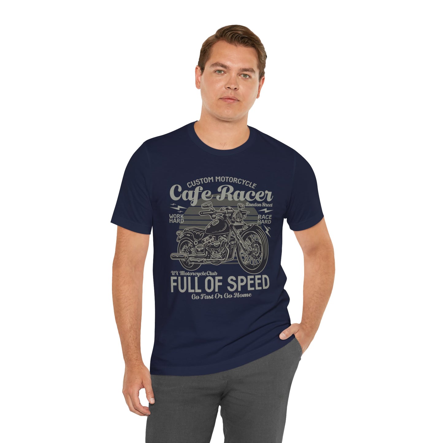 Custom Motorcycle, Cafe Racer - Unisex Jersey Short Sleeve Tee - 13295