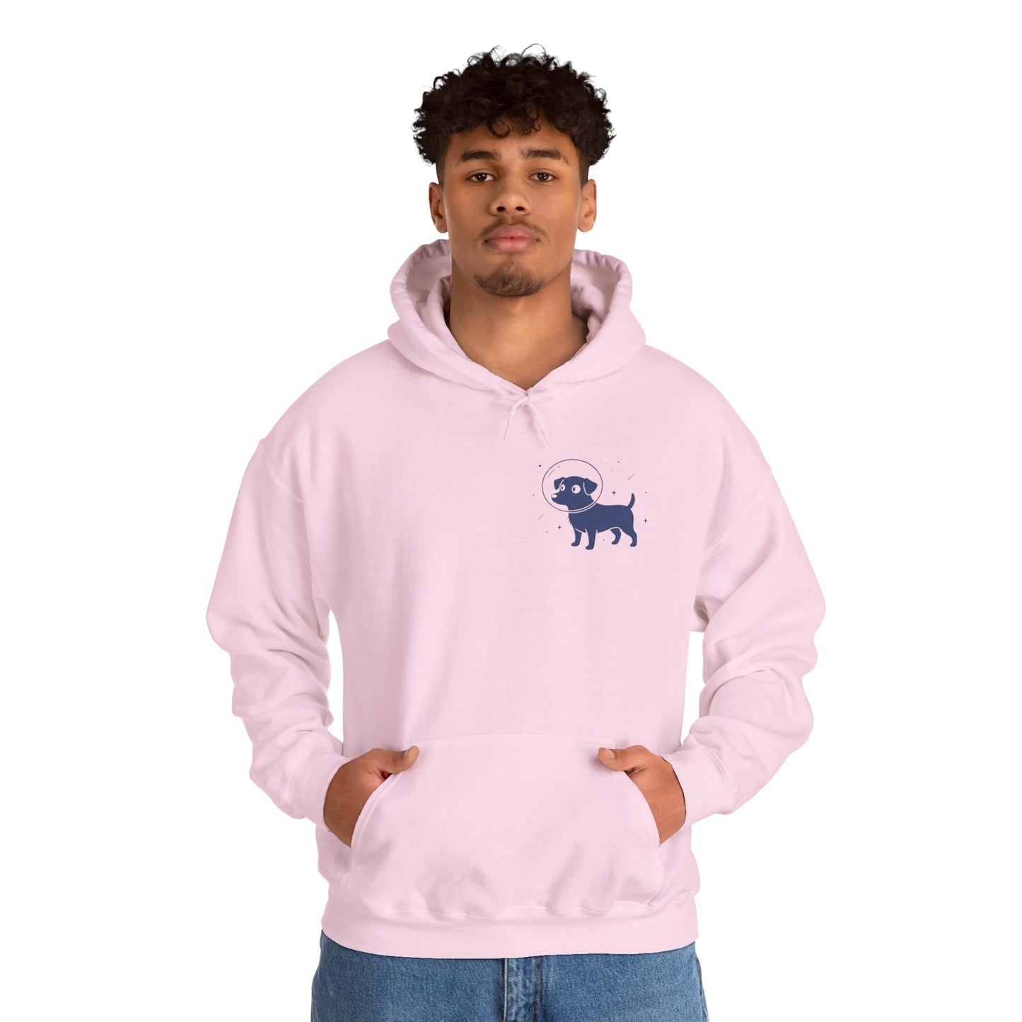 Dog in Space Hoodie – Space Puppy Graphic Hooded Sweatshirt, Unisex Heavy Blend™ - 14679
