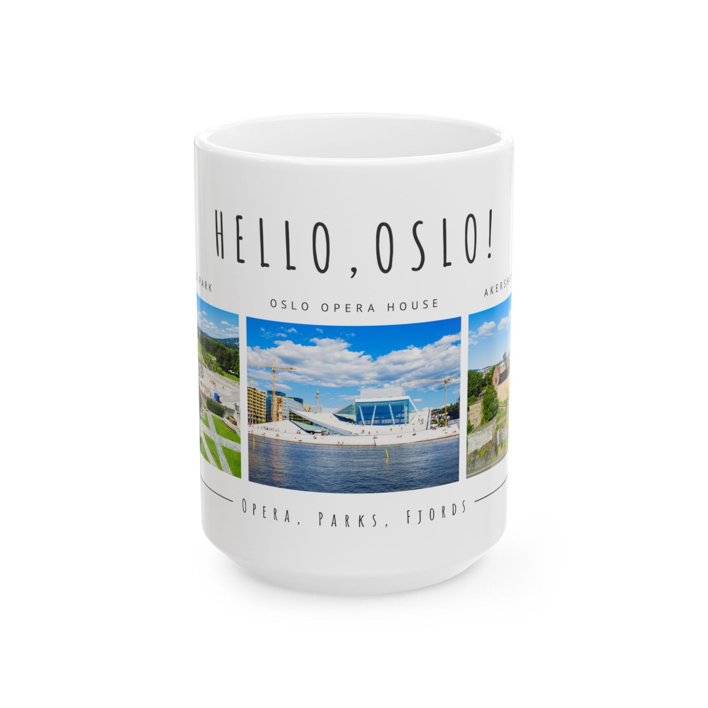 Hello Oslo Ceramic Mug - Perfect Gift for Travelers and Coffee Lovers - 11oz & 15oz - 12096