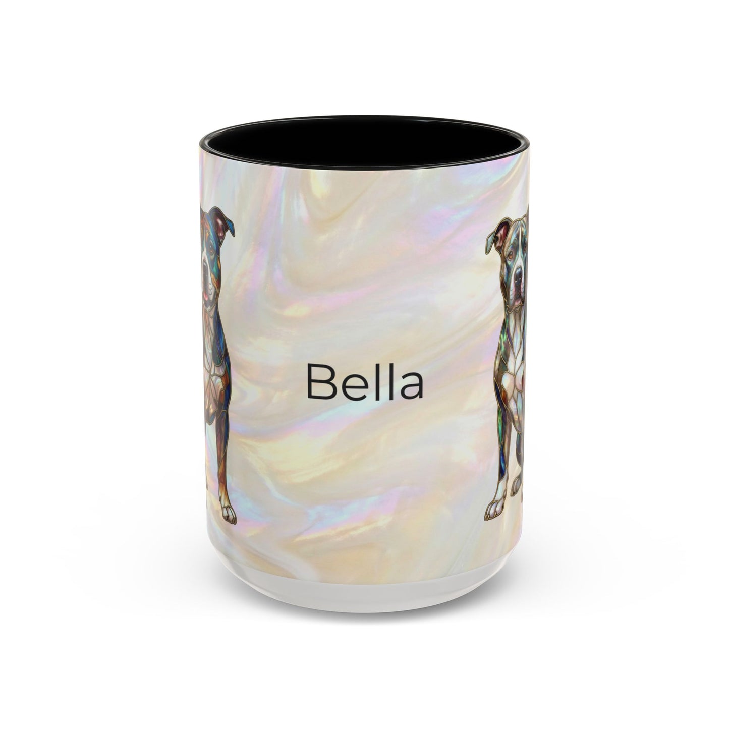 Pitbull Dog Accent Coffee Mug — Stained Glass Design (11/15oz) - 14536