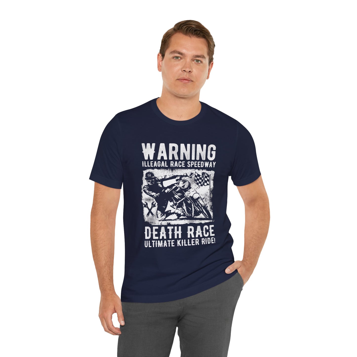Warning: Illegal Race Speedway- Unisex Jersey Short Sleeve Tee - 13406