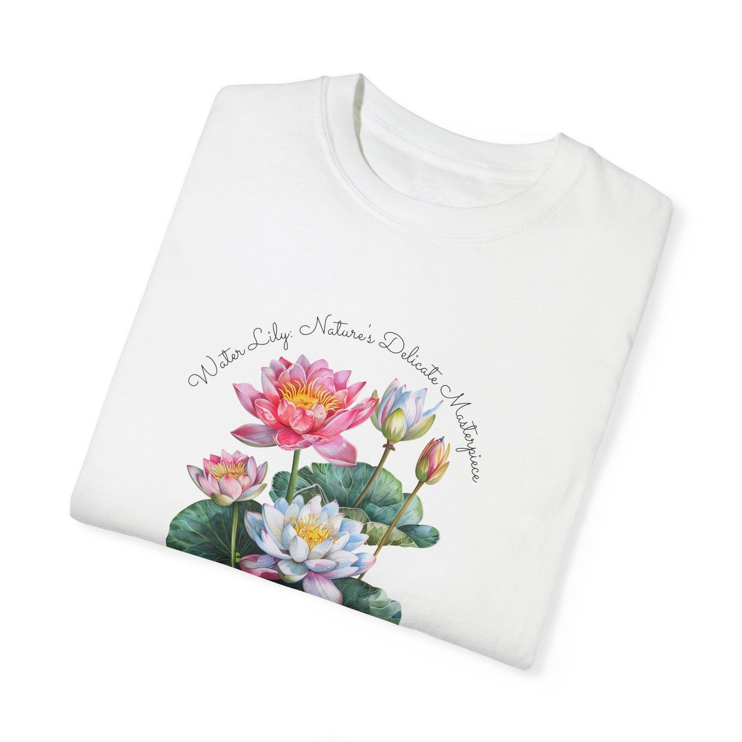 Happy Birthday, July, Water Lily, Unisex Garment-Dyed T-shirt