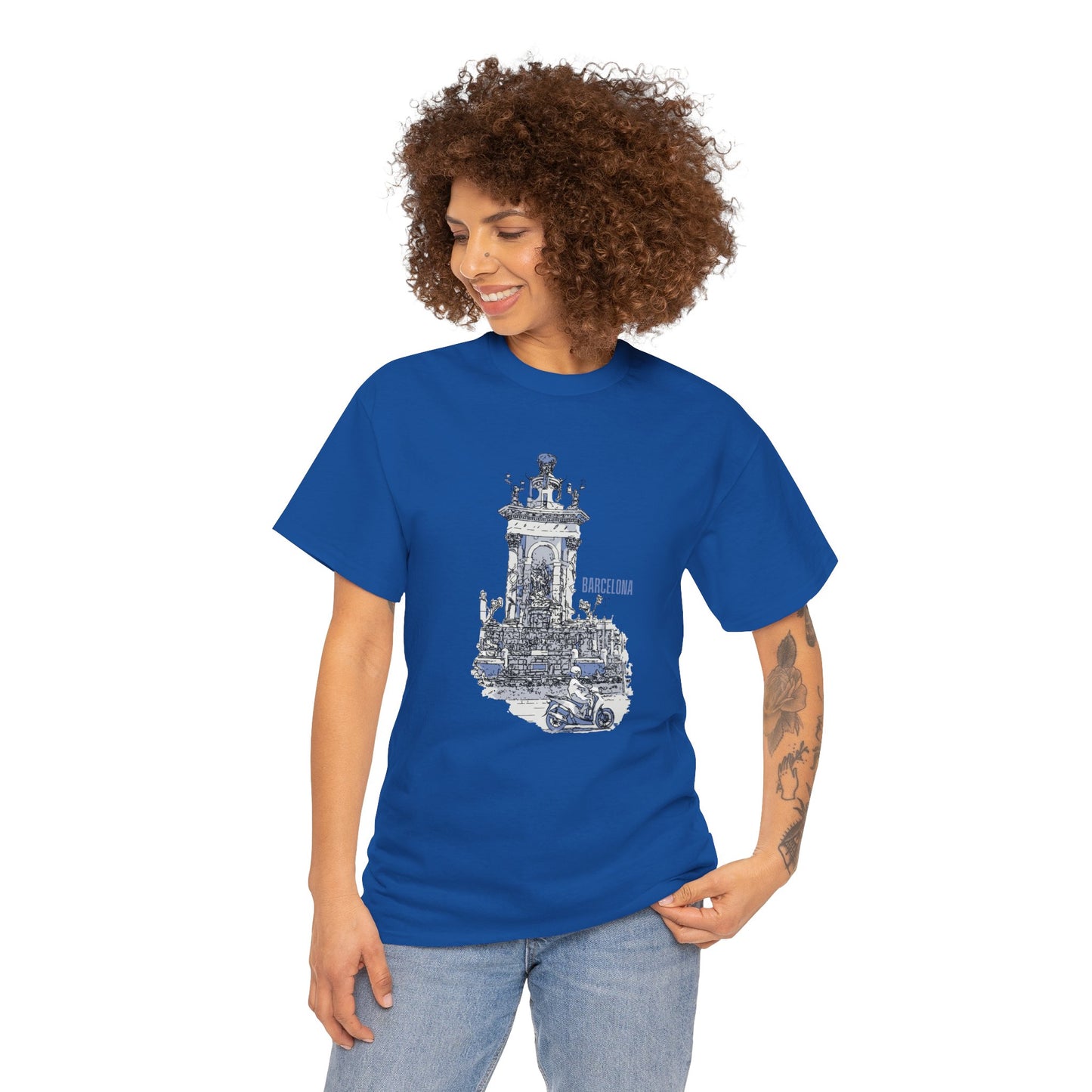 Barcelona Graphic Unisex Heavy Cotton Tee - Casual Travel Style - 12047