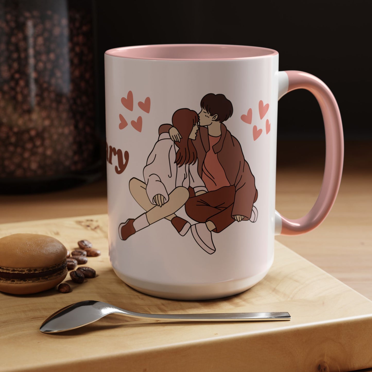 Happy Anniversary,  Details Customizable - Accent Coffee Mug (11, 15oz) - 11137