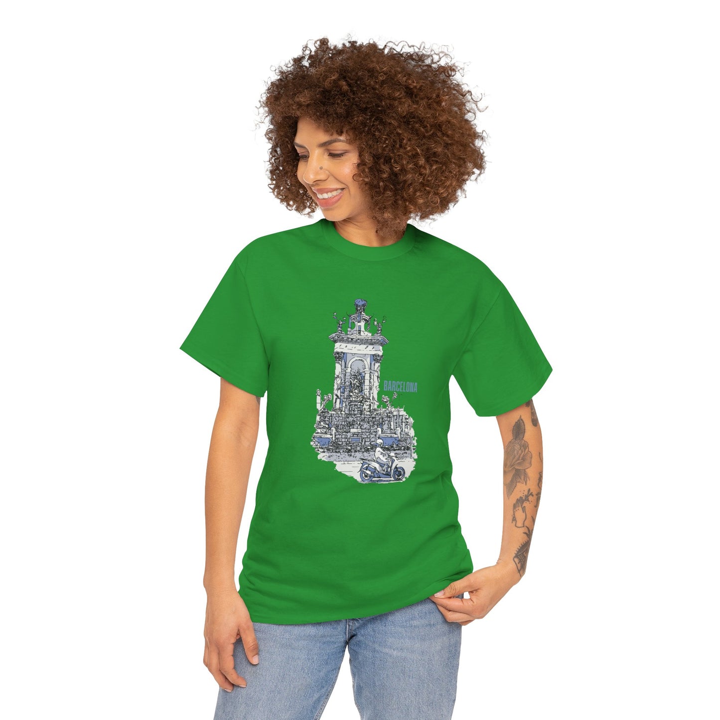 Barcelona Graphic Unisex Heavy Cotton Tee - Casual Travel Style - 12047