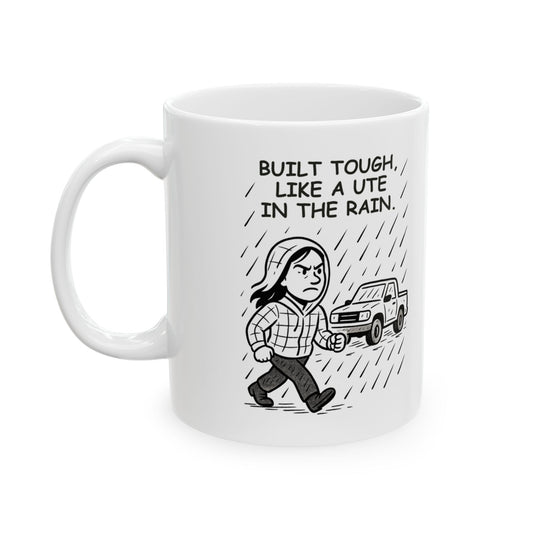 “Built tough, like a ute in the rain.” Ceramic Mug - 12892