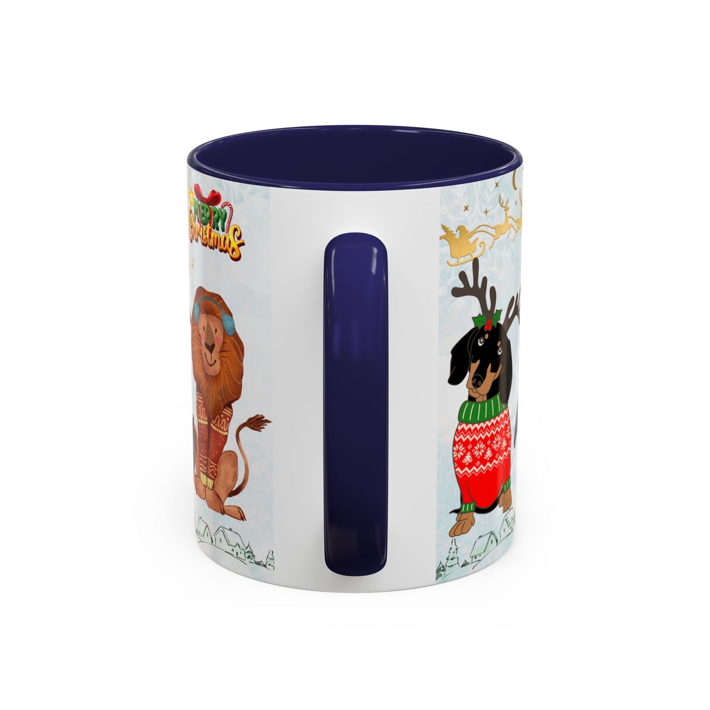 Merry Christmas, Animals - Accent Coffee Mug (11, 15oz)