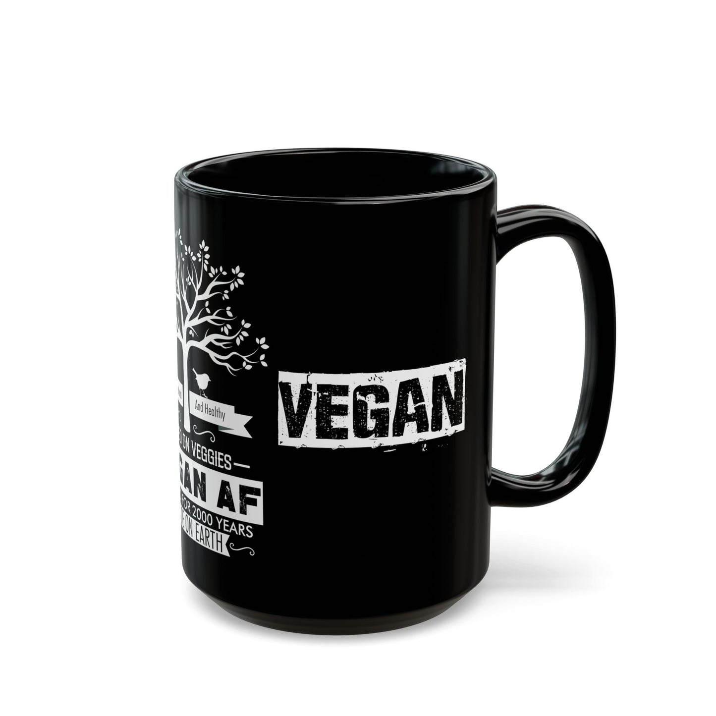 100% Natural & Healthy, Raised by Veggies - Black Mug (11oz, 15oz)