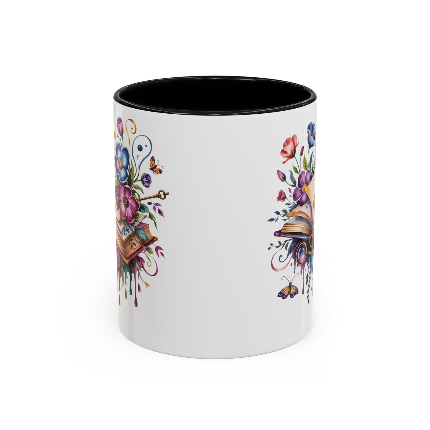 Floral Storybook Coffee Mug – Open Book with Flowers, Book Lover Gift (11oz / 15oz) - 14829