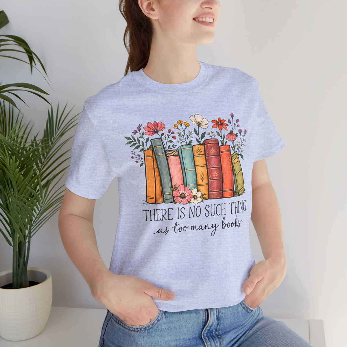 Book Lover T-Shirt,  Vintage Floral Bookshelf Tee - 14524