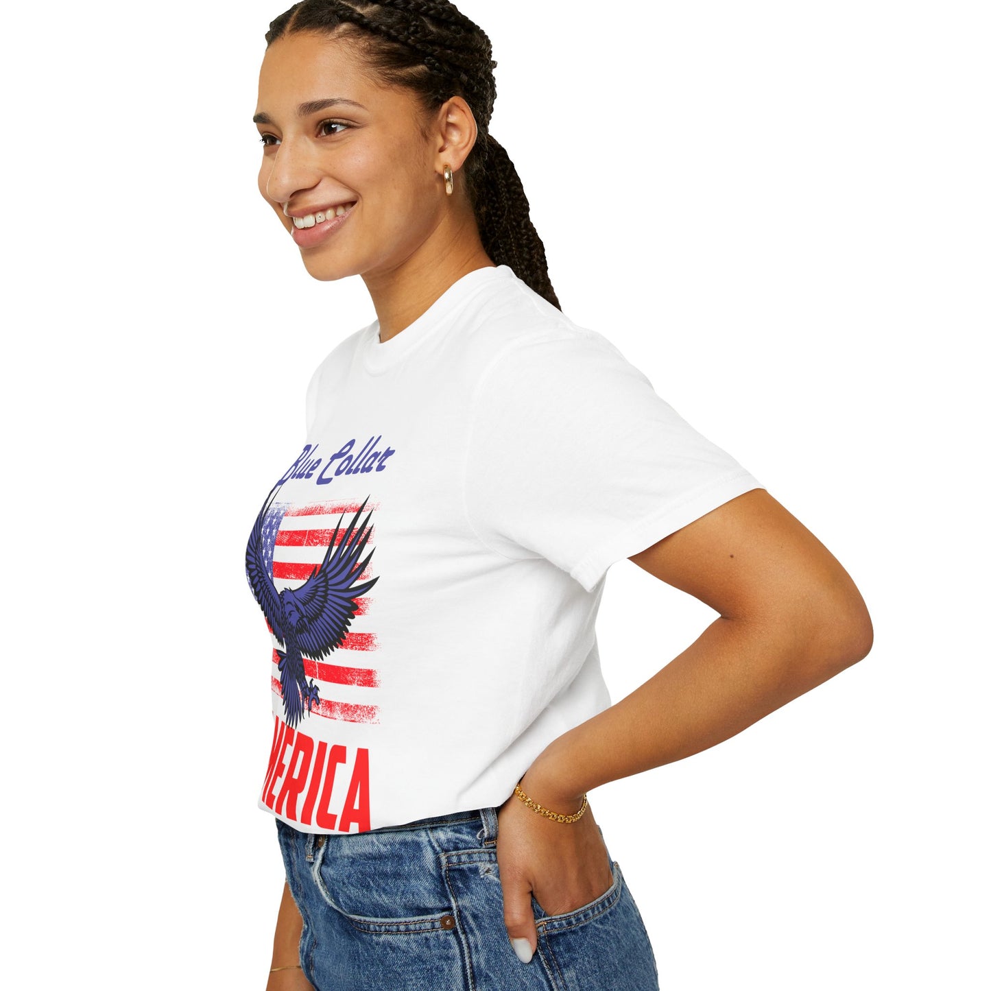 Unisex American Eagle Graphic Tee - Perfect for Patriotic Events, Casual Wear, 4th of July Gatherings, Gifts for Blue Collar Workers - 13695