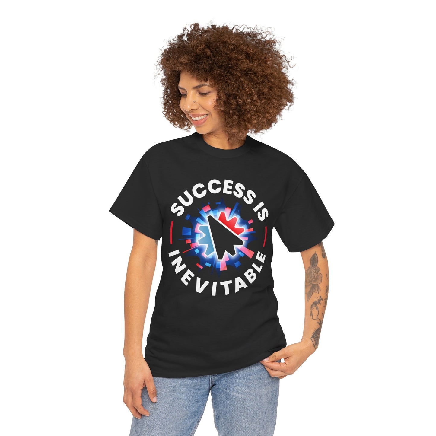 Success Is Inevitable T-Shirt – Motivational Graphic Tee with Cursor Design - 14884