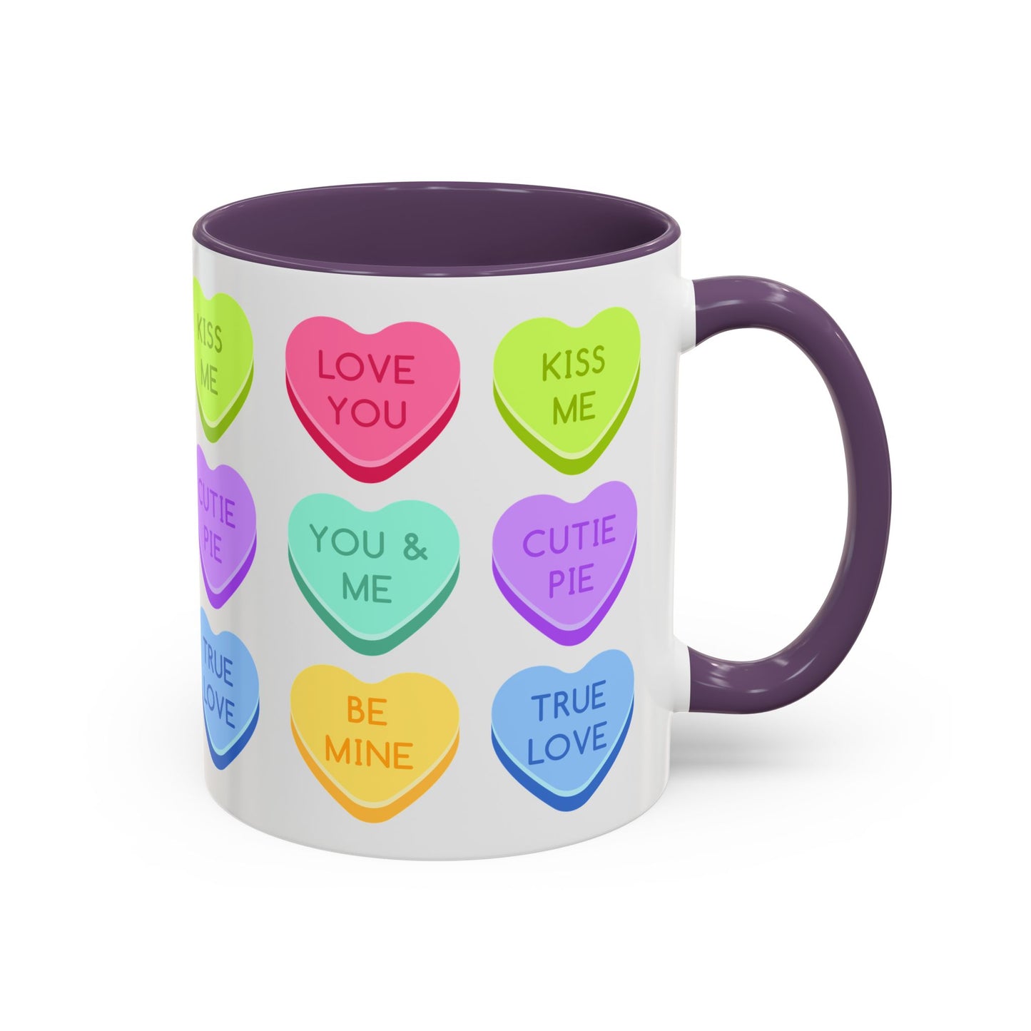 Love You, Kiss Me - Accent Coffee Mug (11, 15oz) - 11541