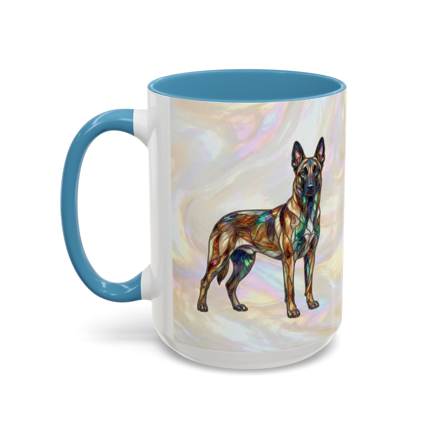 Belgian Malinois Accent Coffee Mug - Stained Glass Design 11oz & 15oz - 14616