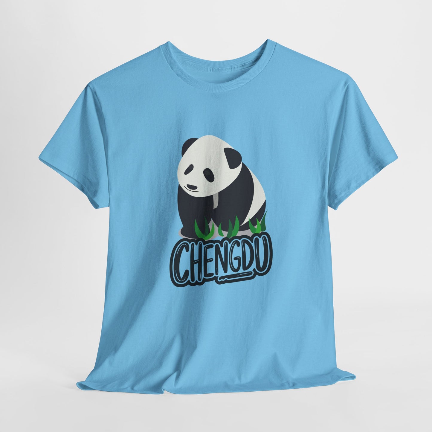 Chengdu Panda Unisex Heavy Cotton Tee - Cozy and Fun Graphic Tee for Animal Lovers - 12206