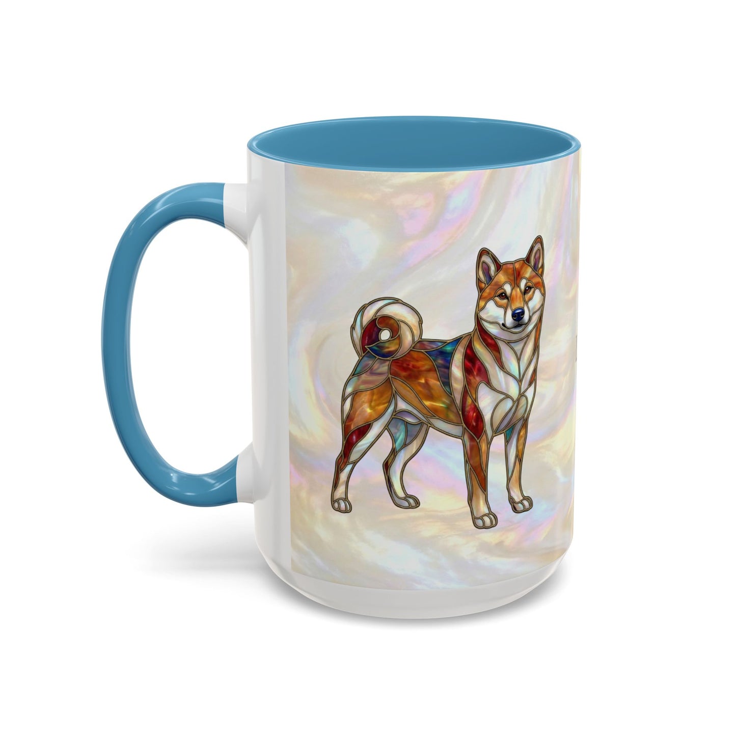 Shiba Inu Accent Coffee Mug – Stained Glass Design 11/15oz - 14646