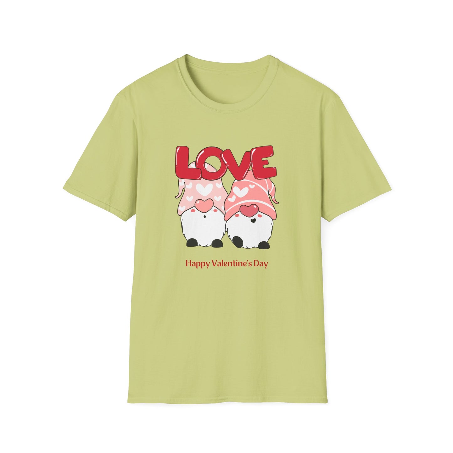 Gnomes, Love, Happy Valentine's Day - Unisex Softstyle T-Shirt - 11444
