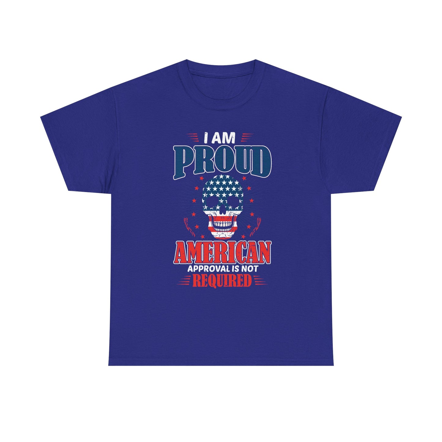"I'm a Proud American" Unisex Heavy Cotton Tee, Patriotic Shirt, Independence Day Apparel, Casual Wear, Gift for Veterans - 13637