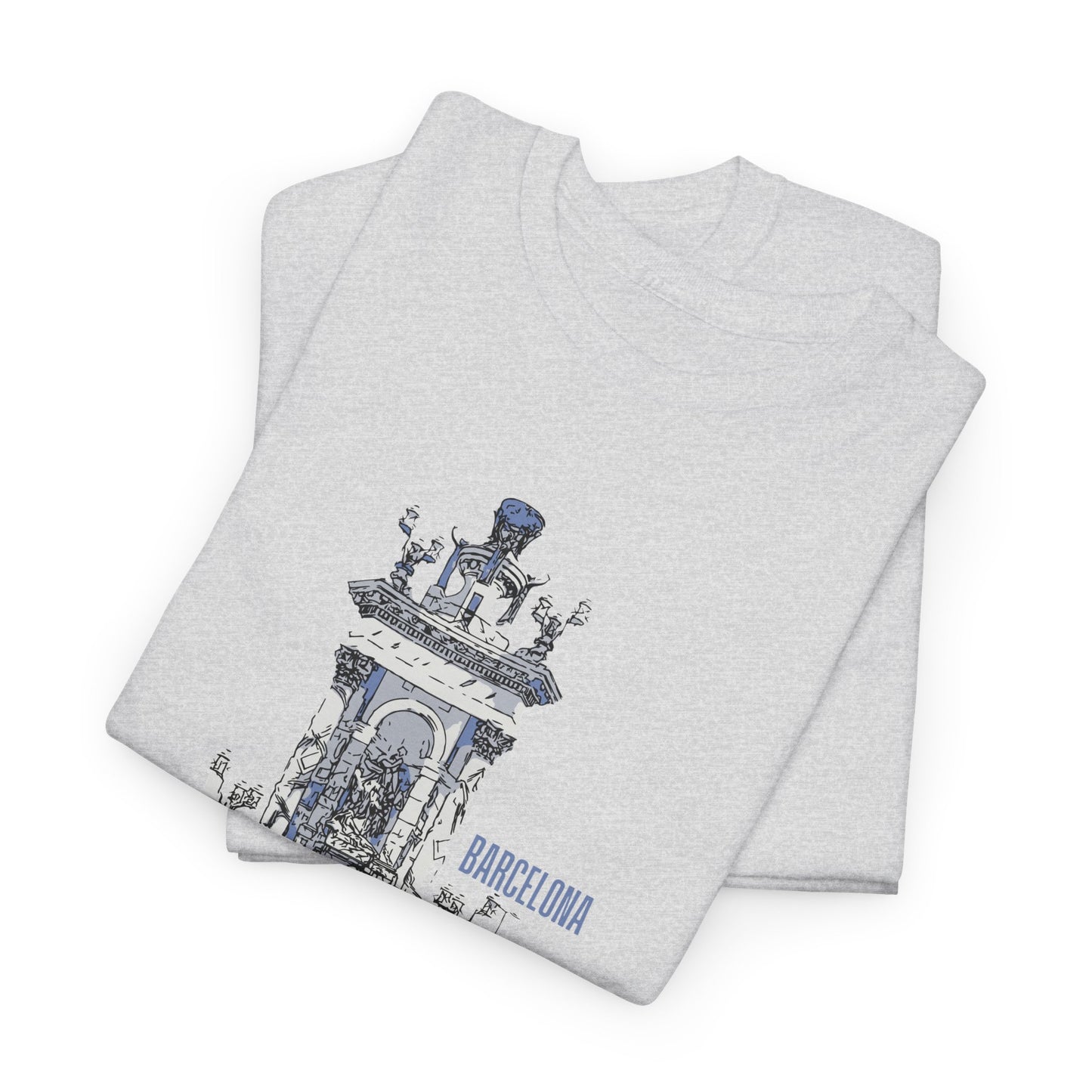 Barcelona Graphic Unisex Heavy Cotton Tee - Casual Travel Style - 12047