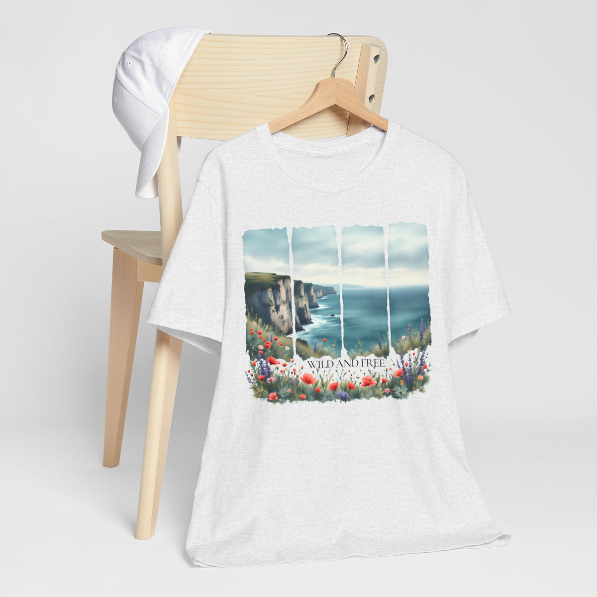 St. Andrews Coastal T-Shirt,  Scenic Cliffs, Wildflowers & Sea View - 14974