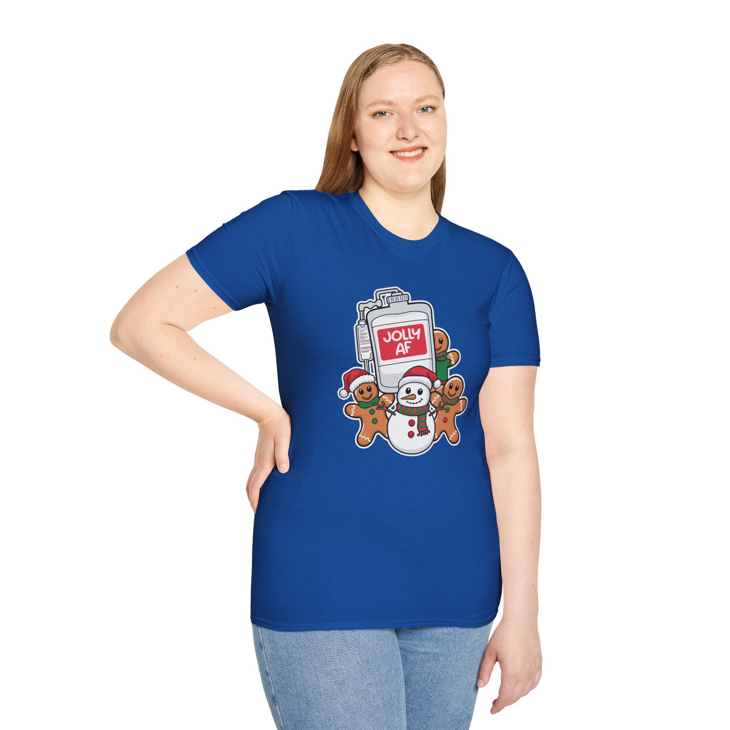 Christmas, Nurse, jolly AF - Unisex Softstyle T-Shirt - 10353