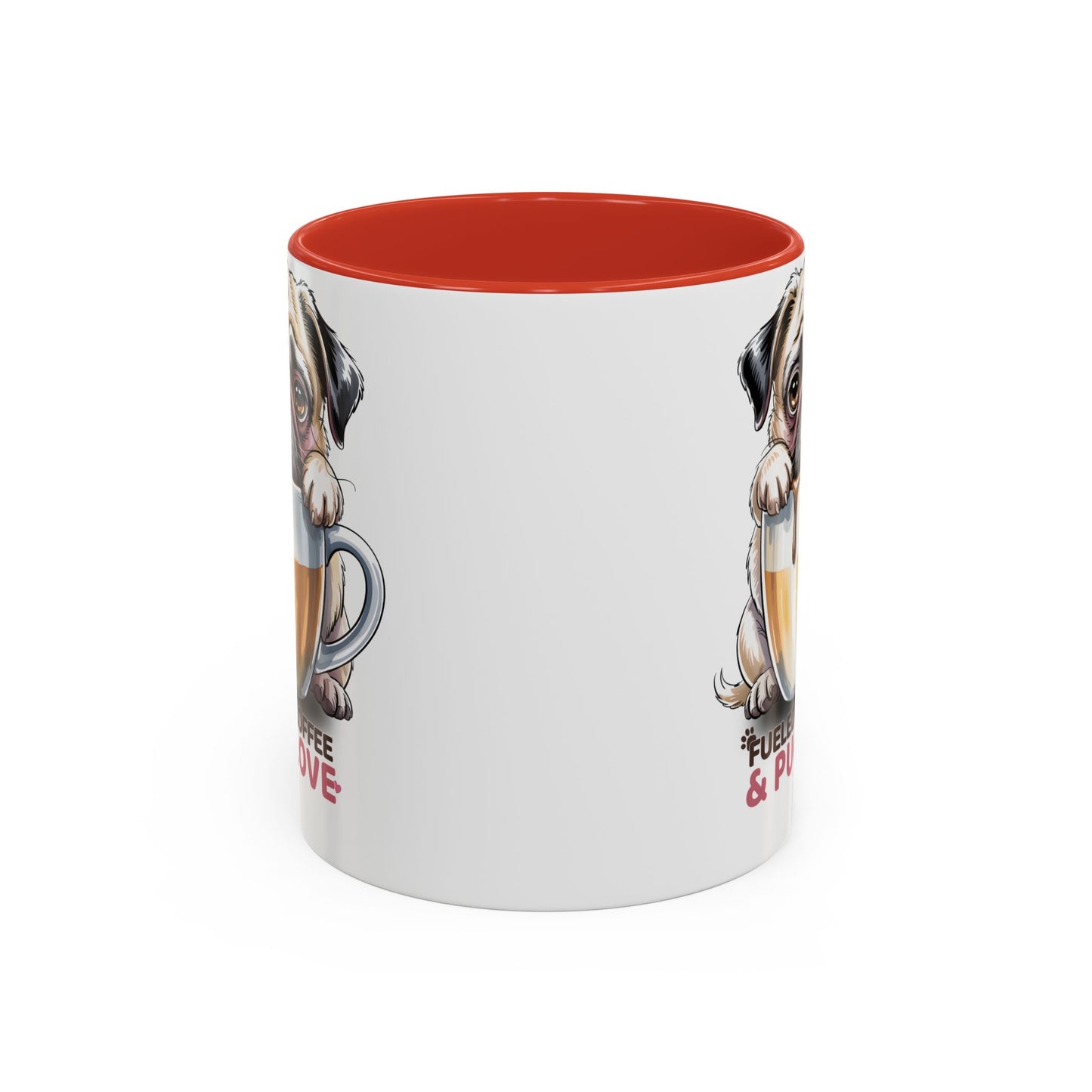 Pug Coffee Mug – Fueled by Coffee & Pug Love | Cute Dog Mom Gift, Accent Ceramic Mug - 14815