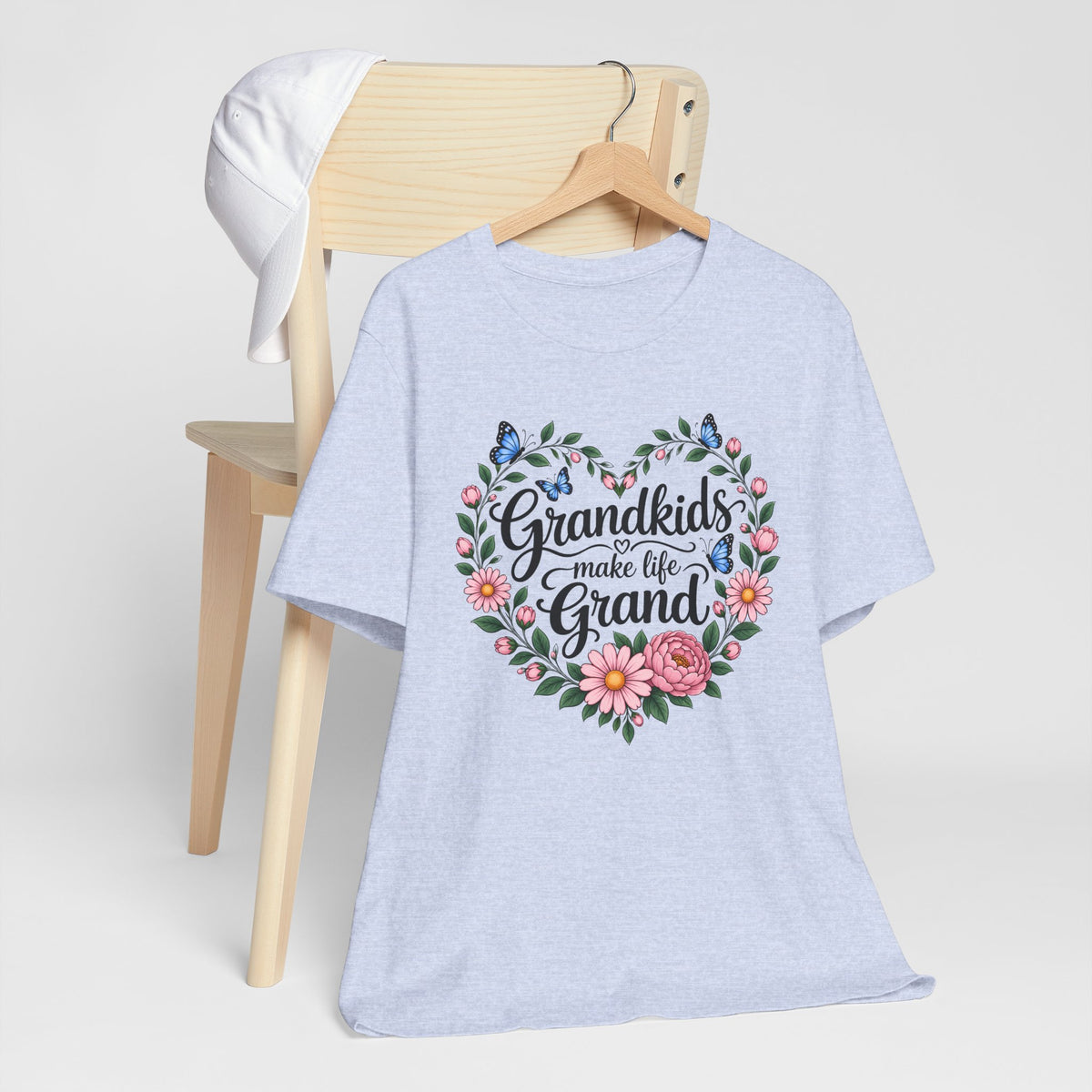 Grandkids Make Life Grand Floral T-Shirt,  Grandma Gift Tee - 14989