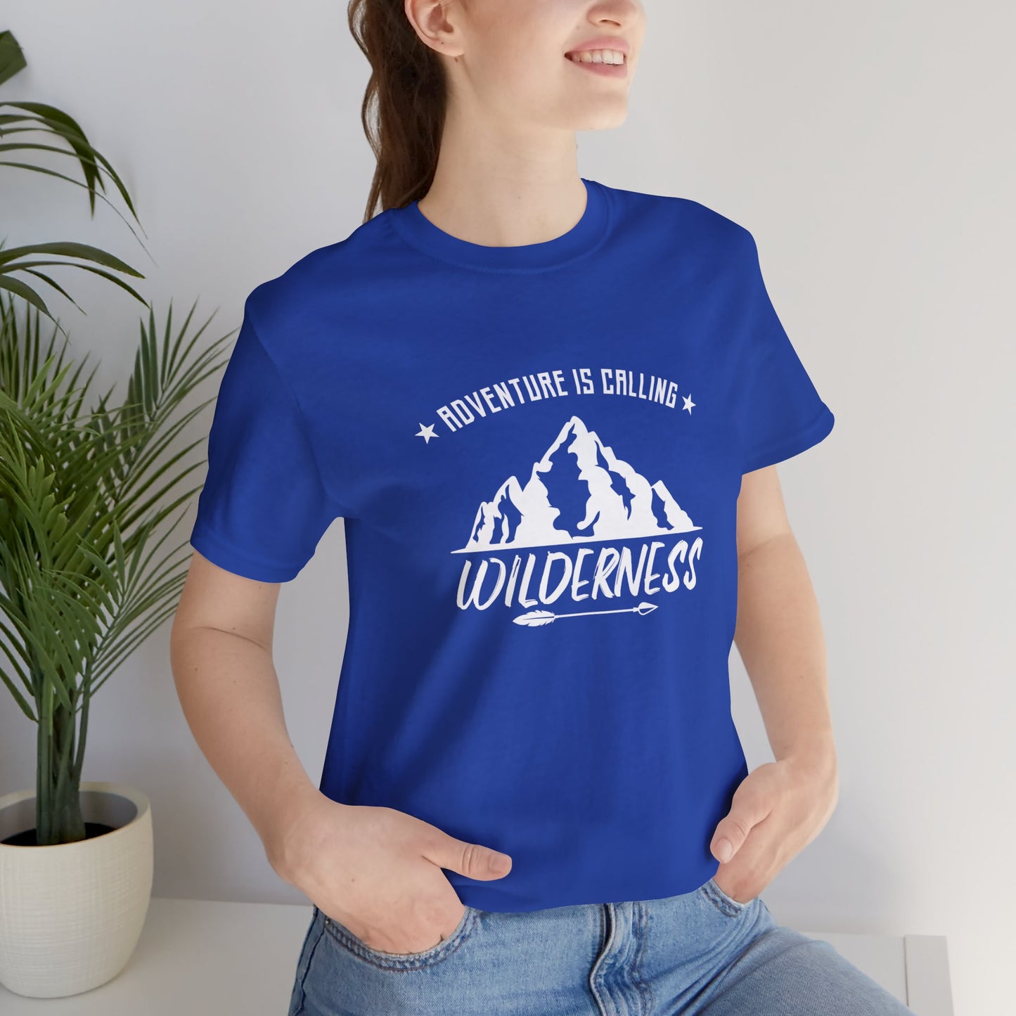 Camping: Adventure Is Calling, Wilderness - Unisex Jersey Short Sleeve Tee